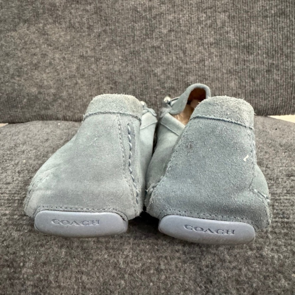 Coach Womens Marley Suede Driving Loafers Light Blue Turnlock Flats Size 10 - Picture 6 of 11
